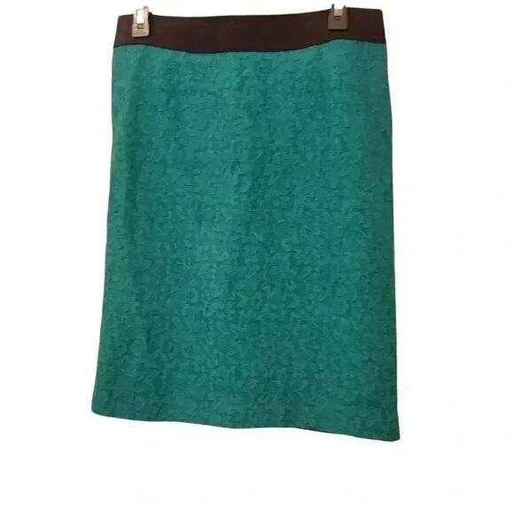 Alfani Women's Green Blue Nylon/Poly Lace Lined Skirt - Picture 9 of 10